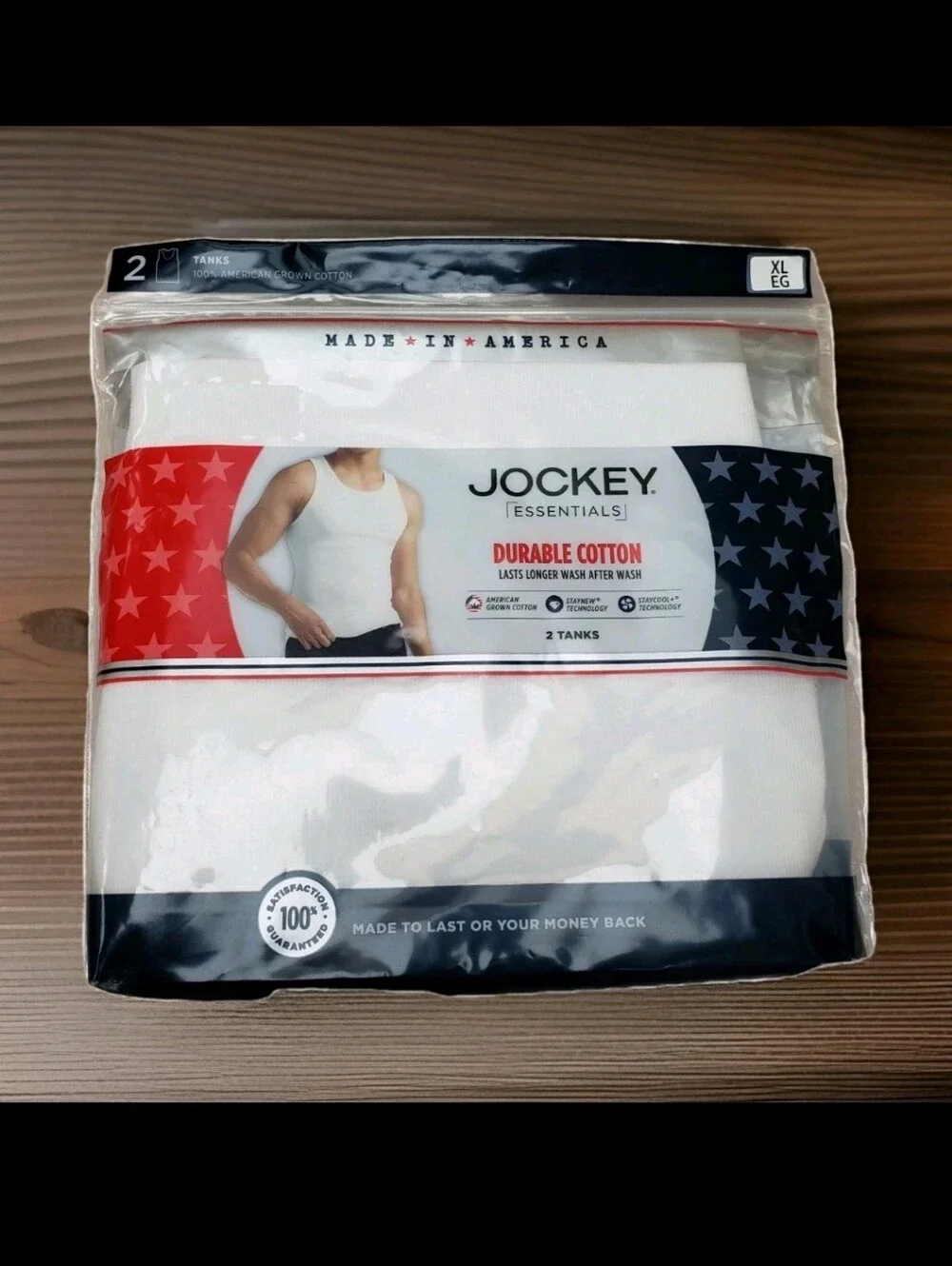 JOCKEY ESSENTIALS®: MEN'S MADE IN AMERICA®: 100% COTTON TANK TOP: 2 PK: SIZE: XL